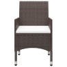 Ensemble de bistro 3 pcs Résine tressée et verre trempé Marron 516830516830