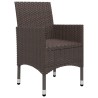 Ensemble de bistro 3 pcs Résine tressée et verre trempé Marron 516830516830