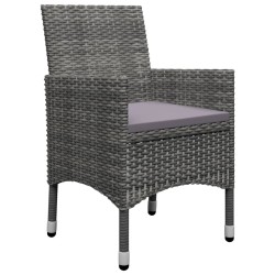 Ensemble de bistro 3 pcs Résine tressée et bois d'acacia Gris 516831516831