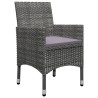 Ensemble de bistro 3 pcs Résine tressée et bois d'acacia Gris 516831516831