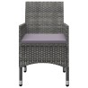 Ensemble de bistro 3 pcs Résine tressée et bois d'acacia Gris 516831516831