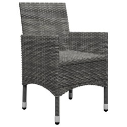 Ensemble de bistro 3 pcs Résine tressée et bois d'acacia Gris 516831516831