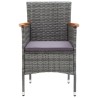 Ensemble de bistro 3 pcs Résine tressée et bois d'acacia Gris 516832516832