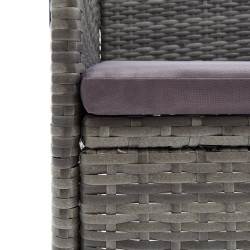 Ensemble de bistro 3 pcs Résine tressée et bois d'acacia Gris 516832516832