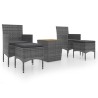 Ensemble de bistro de jardin 5pcs Résine tressée et acacia Gris 516833516833
