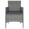 Ensemble de bistro de jardin 5pcs Résine tressée et acacia Gris 516833516833