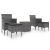 Ensemble de bistro de jardin 5pcs Résine tressée et acacia Gris 516834516834