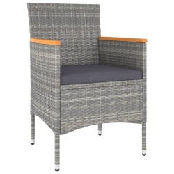 Ensemble de bistro de jardin 5pcs Résine tressée et acacia Gris 516834516834