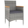 Ensemble de bistro de jardin 5pcs Résine tressée et acacia Gris 516834516834