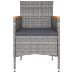 Ensemble de bistro de jardin 5pcs Résine tressée et acacia Gris 516834516834