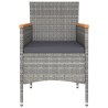 Ensemble de bistro de jardin 5pcs Résine tressée et acacia Gris 516834516834
