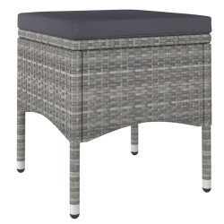 Ensemble de bistro de jardin 5pcs Résine tressée et acacia Gris 516834516834