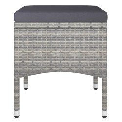 Ensemble de bistro de jardin 5pcs Résine tressée et acacia Gris 516834516834
