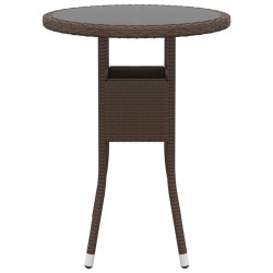 Ensemble à manger de jardin 3pcs Résine tressée Marron 516836516836