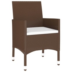 Ensemble à manger de jardin 3pcs Résine tressée Marron 516836516836
