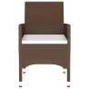 Ensemble à manger de jardin 3pcs Résine tressée Marron 516836516836