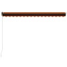 Auvent manuel rétractable avec LED 450x300 cm Orange et marron 516837516837