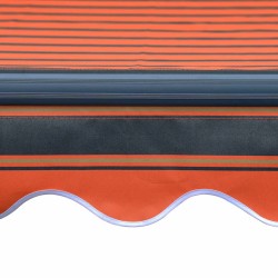 Auvent manuel rétractable avec LED 450x300 cm Orange et marron 516837516837