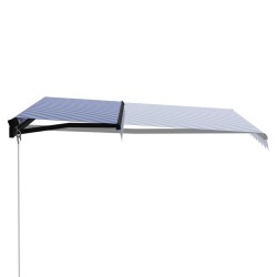 Auvent manuel rétractable 300x250 cm Bleu et blanc 516838516838