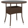 Ensemble à manger de jardin 3pcs Résine tressée Marron 516843516843