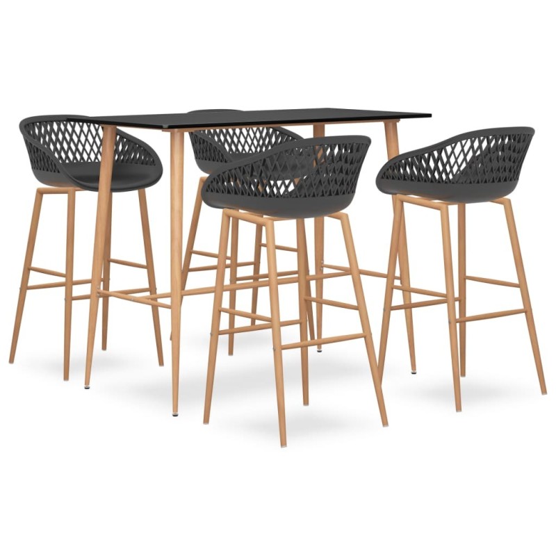 Ensemble de bar 5 pcs Noir et gris 516845516845
