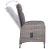 Ensemble de bistro de jardin 3 pcs Résine tressée et verre Gris 516847516847