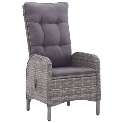 Ensemble à Manger de jardin 3 pcs Résine tressée et verre Gris 516848516848
