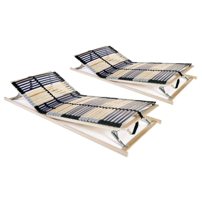 Sommiers à lattes sans matelas 2 pcs avec 42 lattes 90x200 cm 516858516858
