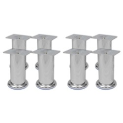 Pieds ronds de canapé 8 pcs Chrome 120 mm 516862516862