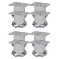 Pieds ronds de canapé 8 pcs Chrome 60 mm 516863516863