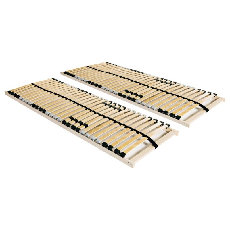 Sommiers à lattes sans matelas 2 pcs avec 28 lattes 80x200 cm 516868516868