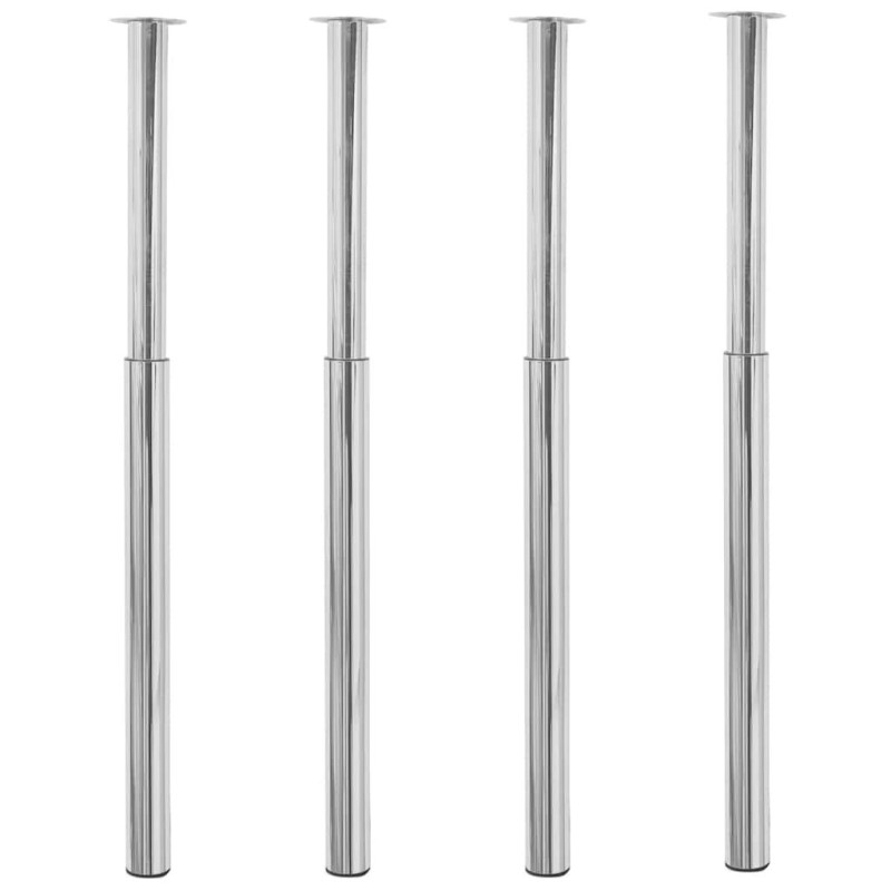 Pieds de table télescopiques 4 pcs Chrome 710 mm - 1100 mm 516870516870
