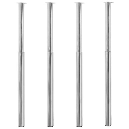 Pieds de table télescopiques 4 pcs Chrome 710 mm - 1100 mm 516870516870