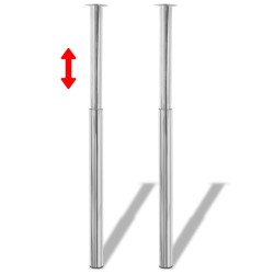 Pieds de table télescopiques 4 pcs Chrome 710 mm - 1100 mm 516870516870