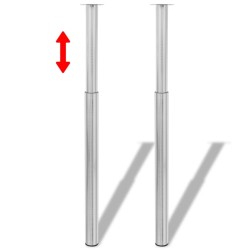 Pieds de table télescopiques 4 pcs Acier inoxydable 710 mm-1100 mm 516871516871