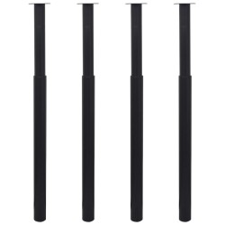 Pieds de table télescopiques 4 pcs Noir 710 mm - 1100 mm 516872516872