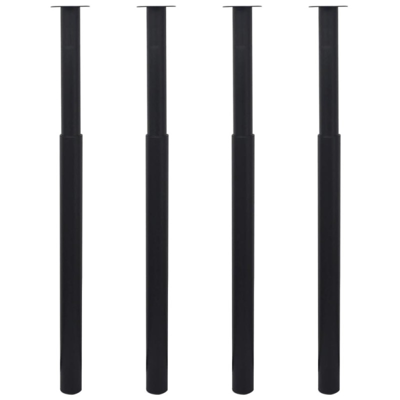 Pieds de table télescopiques 4 pcs Noir 710 mm - 1100 mm 516872516872