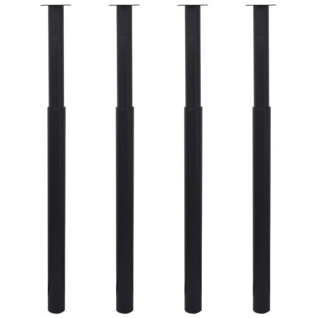 Pieds de table télescopiques 4 pcs Noir 710 mm - 1100 mm 516872516872