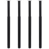 Pieds de table télescopiques 4 pcs Noir 710 mm - 1100 mm 516872516872