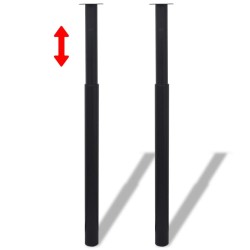 Pieds de table télescopiques 4 pcs Noir 710 mm - 1100 mm 516872516872