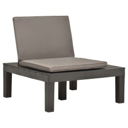 Chaises de salon de jardin et coussins 4pc Plastique Anthracite 516878516878