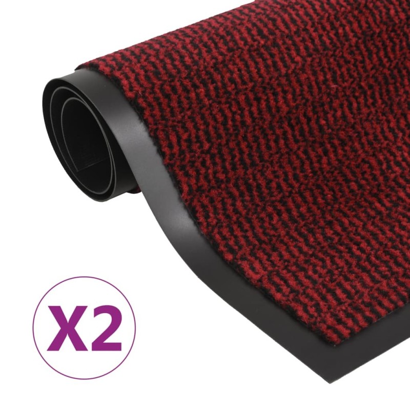 Paillassons rectangulaires 2 pcs 40 x 60 cm Rouge 516880516880