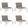 Chaises de salon de jardin et coussins lot de 4 Plastique Blanc 516881516881