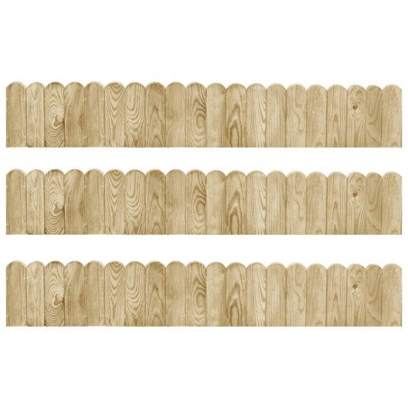 Rouleaux de bordure 3 pcs 120 cm bois de pin imprégné 516887516887
