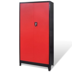 Armoire avec coffre à outils Acier 90x40x180 cm Rouge et noir 516920516920