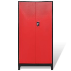 Armoire avec coffre à outils Acier 90x40x180 cm Rouge et noir 516920516920