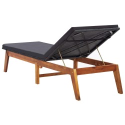 Chaises longues lot de 2 et table résine tressée bois d'acacia 516921516921