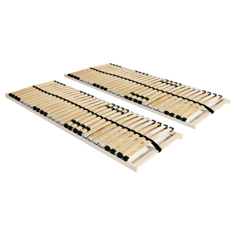 Sommiers à lattes sans matelas 2 pcs avec 28 lattes 70x200 cm 516937516937