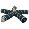 Tunnel pour chats à 5 voies Noir et bleu 25 cm Polyester 516958516958