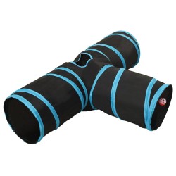 Tunnel pour chats à 3 voies Noir et bleu 90 cm Polyester 516962516962
